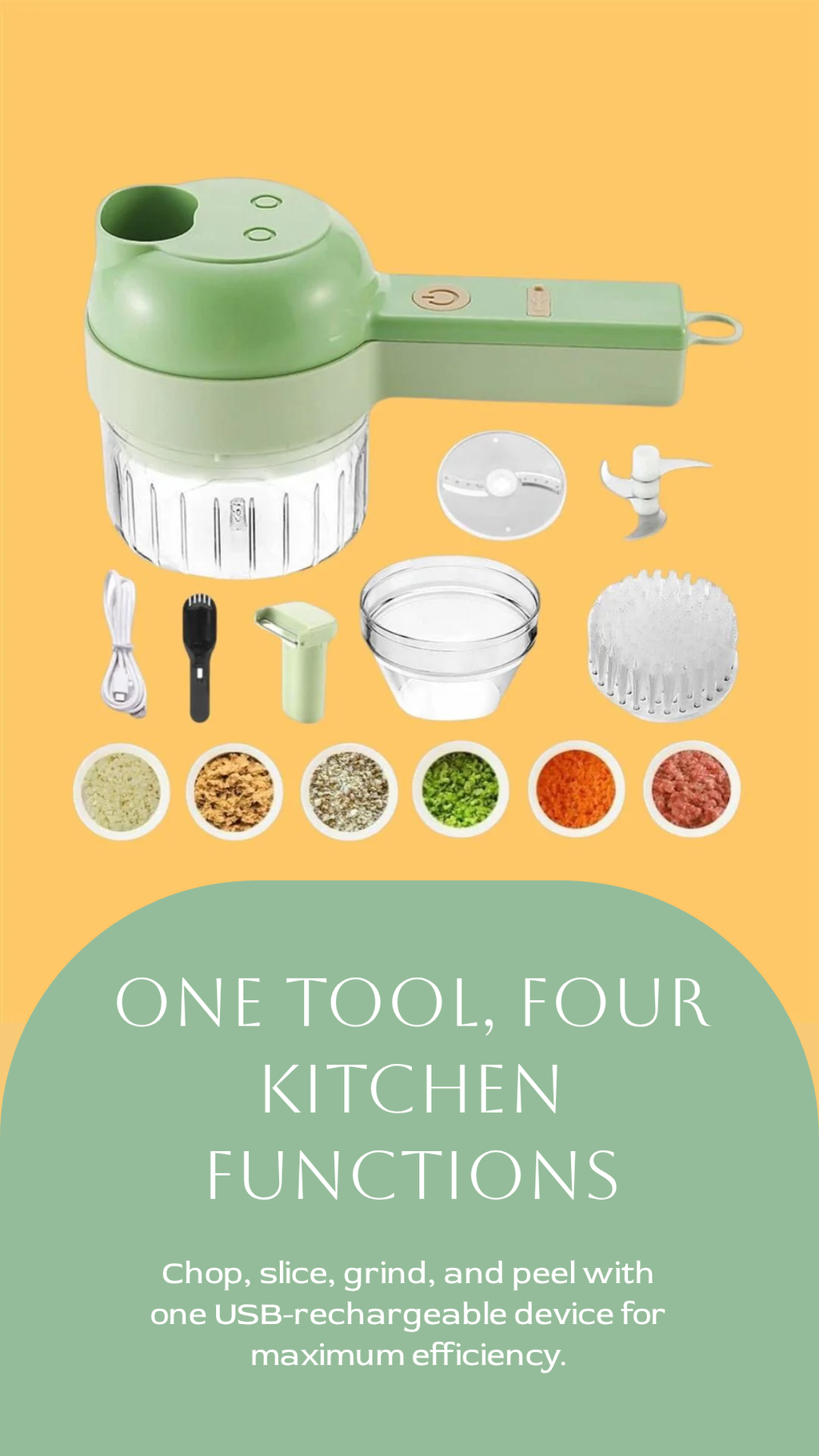 4 in 1 Portable Electric Vegetable Cutter